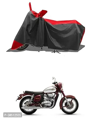 FASTAK - Two Wheeler - Bike Cover for 2024 Jawa Classic 300 Bike Cover with Water-Resistant and Dust Proof Premium 190T Fabric_Red Stripe-thumb0