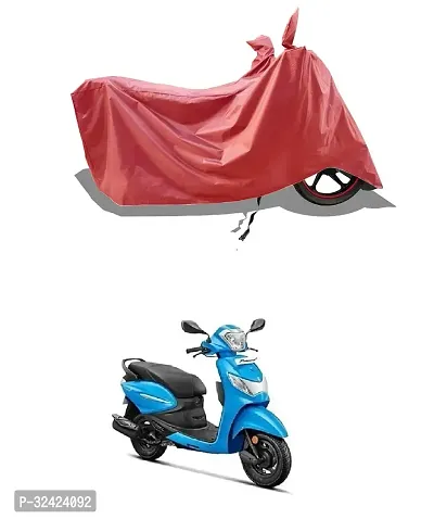 Stylish Water-Resistant Bike Cover For Hero Pleasure Lx And Dust-Proof Premium Polyester Fabric_Entire Maroon Large