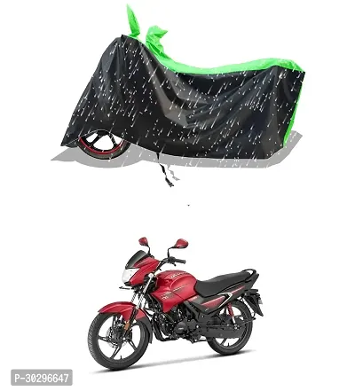 VESMEI - 100% Water-Resistant 2024 Bike Cover for Hero Glamour 125 and Dust-Proof Premium Polyester Fabric_Green Stripe Large