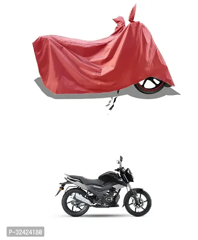 Stylish Water-Resistant Bike Cover For Tvs Raider 125 And Dust-Proof Premium Polyester Fabric_Entire Maroon Large