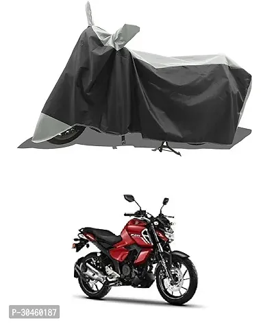 VESMEI - Two Wheeler - Bike Cover for 2024 Yamaha FZS V3 Bike Cover with Water-Resistant and Dust Proof Premium 190T Fabric_Grey Stripe-thumb0