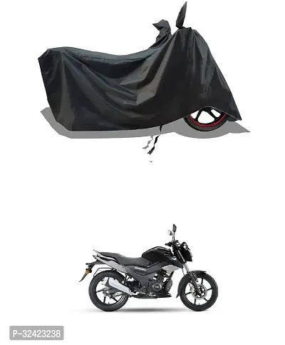 Stylish Water-Resistant 2024 Bike Cover For Tvs Raider 125 And Dust-Proof Premium Polyester Fabric_Black Stripe Large-thumb0