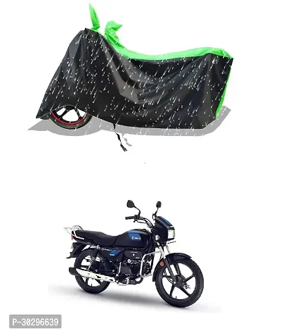 VESMEI - 100% Water-Resistant 2024 Bike Cover for Hero splendor Plus and Dust-Proof Premium Polyester Fabric_Green Stripe Large