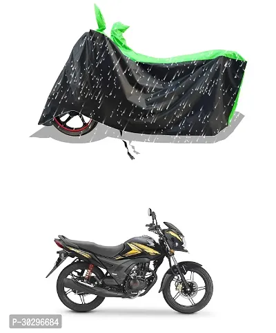 VESMEI - 100% Water-Resistant 2024 Bike Cover for Honda Shine 125 and Dust-Proof Premium Polyester Fabric_Green Stripe Large