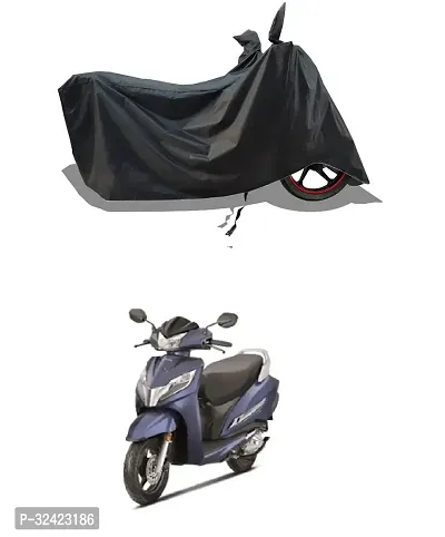 Stylish Water-Resistant 2024 Bike Cover For Honda Activa 125 H-Smart And Dust-Proof Premium Polyester Fabric_Black Stripe Large-thumb0