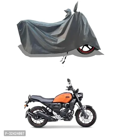 Stylish Water-Resistant 2024 Bike Cover For Yaamaha Fzx 150 Bs6 And Dust-Proof Premium Polyester Fabric_Entire Grey Large-thumb0