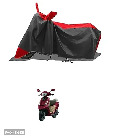 FASTAK - Two Wheeler - Bike Cover for 2024 TVS Scooty Zest 110 Bike Cover with Water-Resistant and Dust Proof Premium 190T Fabric_Red Stripe-thumb0