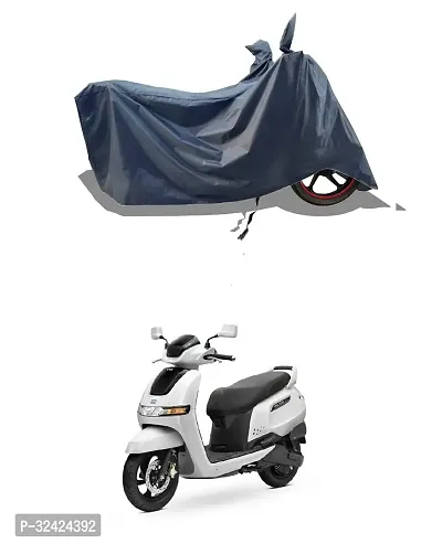 Stylish Bike Cover Water-Resistant For Tvs Iqube S And Dust-Proof Premium Polyester Fabric_Entire Nevy Large-thumb0