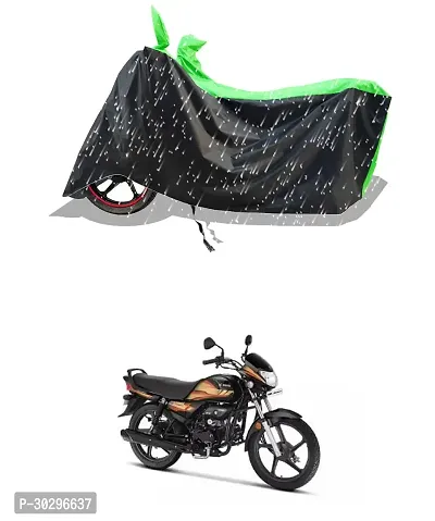 VESMEI - 100% Water-Resistant 2024 Bike Cover for Hero HF Deluxe and Dust-Proof Premium Polyester Fabric_Green Stripe Large