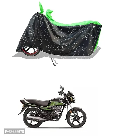 VESMEI - 100% Water-Resistant 2024 Bike Cover for Honda Shine 100cc and Dust-Proof Premium Polyester Fabric_Green Stripe Large