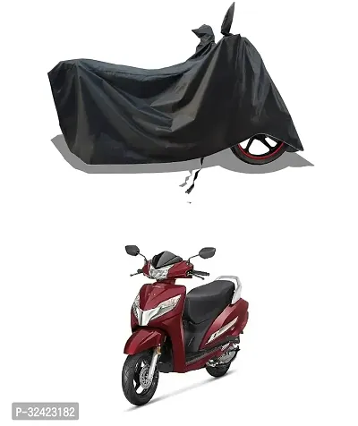 Stylish Water-Resistant 2024 Bike Cover For Honda Activa 7G And Dust-Proof Premium Polyester Fabric_Black Stripe Large-thumb0