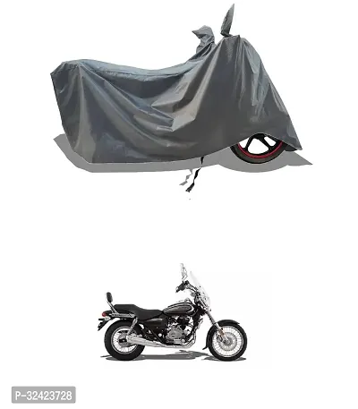 Stylish Water-Resistant 2024 Bike Cover For Bajaj Average Cruise 220F And Dust-Proof Premium Polyester Fabric_Entire Grey Large-thumb0