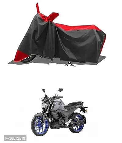 FASTAK - Two Wheeler - Bike Cover for 2024 Yamaha FZS V4 Deluxe Bike Cover with Water-Resistant and Dust Proof Premium 190T Fabric_Red Stripe-thumb0