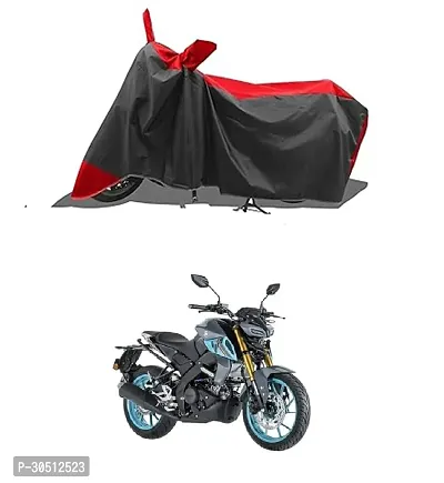 FASTAK - Two Wheeler - Bike Cover for 2024 Yamaha MT15 V2 Deluxe Bike Cover with Water-Resistant and Dust Proof Premium 190T Fabric_Red Stripe-thumb0