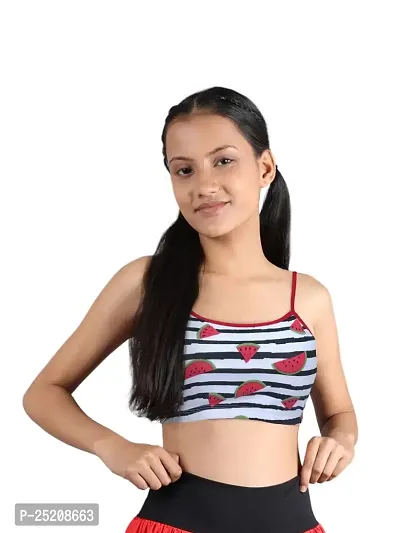 Buy D'chica Uniform Bras for Women Girls, Printed Cotton Non-Padded Full  Coverage Seamless Everyday Non-Wired Gym Workout Bra with Adjustable Thin  Strap, Training Bra for Teenager Kids (Pack of 2) Online In