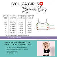 D'chica Uniform Bras for Women  Girls, Graphic Printed Cotton Non Padded Full Coverage Everyday Non-Wired Seamless Gym Bra with Adjustable Thin Strap, Training Bra for Teenager Kids (Pack of 1)-thumb1