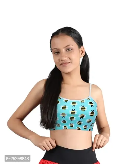 Buy D'chica Uniform Bras for Women Girls, Printed Cotton Non-Padded Full  Coverage Everyday Non-Wired Seamless Gym Workout Bra with Adjustable Thin  Strap, Training Bra for Teenager Kids (1 pc) Online In India
