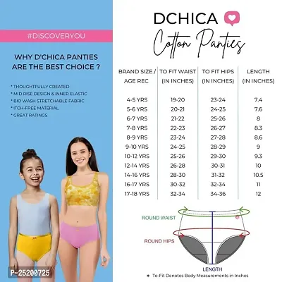 D?Chica Printed Cotton Panties for Women  Girls (Pack of 4) Comfortable Mid Waist Hipster Panty with Stretchable Waistband Full Coverage Breathable Briefs/Underwear-thumb2