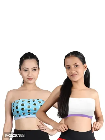  DChica Girls Cotton Sports Bra, Double Front Layer Training Bra  for Teenagers
