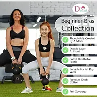 D'chica Sports Bra for Women  Girls, (Pack of 1) Cotton Non-Padded Full Coverage Beginners Wire-Free T-Shirt Gym Workout Bra with Regular Broad Strap, Activewear Training Bra for Teenagers-thumb3