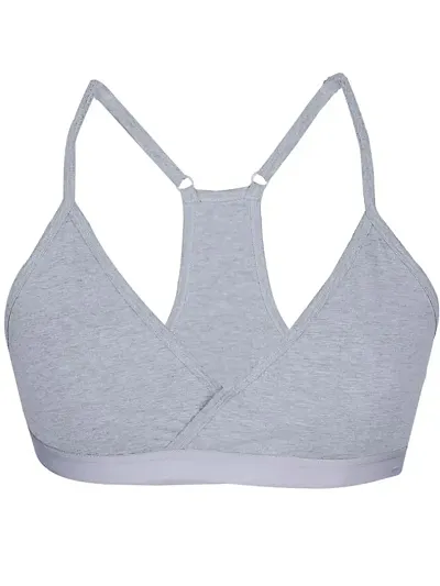 D?Chica V-Neck Padded Everyday Bra (Pack of 1) Seamless Bralette with Adjustable Straps | Removable Pads Wire Free Sports Bras | Slip on T-Shirt Cami Bra Gym Activewear for Girls Young Women