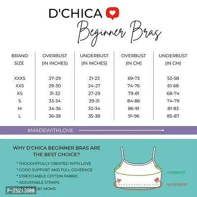 D'chica Uniform Bras for Women  Girls, Graphic Printed Cotton Non-Padded Full Coverage Everyday Non-Wired Seamless Gym Bra with Adjustable Thin Strap, Training Bra for Teenager (Pack of 1)-thumb2