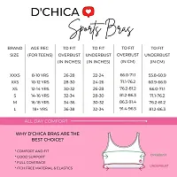 D'chica Sports Bra for Women  Girls (Pack of 2) Cotton Non-Padded Full Coverage Beginners Non-Wired T-Shirt Gym Workout Bra with Regular Broad Strap, Training Bra for Teenagers-thumb1