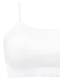 D'chica Uniform Bras for Women  Girls, Graphic Printed Cotton Non-Padded Full Coverage Everyday Non-Wired Seamless Gym Bra with Adjustable Thin Strap, Training Bra for Teenager Kids (Pack of 1) White-thumb4