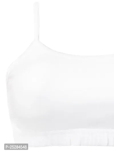 D'chica Uniform Bras for Women  Girls, Graphic Printed Cotton Non-Padded Full Coverage Everyday Non-Wired Seamless Gym Bra with Adjustable Thin Strap, Training Bra for Teenager Kids (Pack of 1) White-thumb5