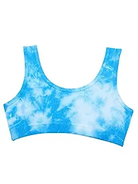 D'chica Sports Bra for Women  Girls, Cotton Non-Padded Full Coverage Beginners Non-Wired T-Shirt Gym Workout Bra with Regular Broad Strap, Printed Training Bra for Teenager Kids (Pack of 1)-thumb3