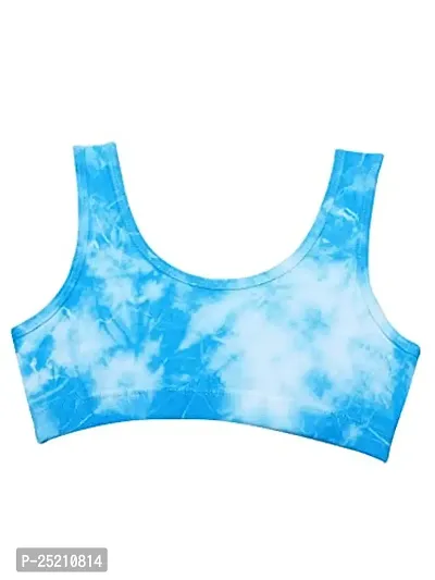 D'chica Sports Bra for Women  Girls, Cotton Non-Padded Full Coverage Beginners Non-Wired T-Shirt Gym Workout Bra with Regular Broad Strap, Printed Training Bra for Teenager Kids (Pack of 1)-thumb4