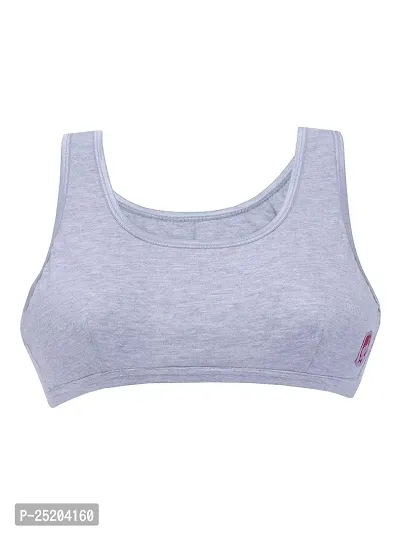 D'chica Sports Bra for Women  Girls (Pack of 2) Cotton Non-Padded Full Coverage Beginners Non-Wired T-Shirt Gym Workout Bra with Regular Broad Strap, Training Bra for Teenagers-thumb5