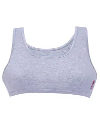 D'chica Sports Bra for Women  Girls, (Pack of 1) Cotton Non-Padded Full Coverage Beginners Wire-Free T-Shirt Gym Workout Bra with Regular Broad Strap, Activewear Training Bra for Teenagers-thumb3