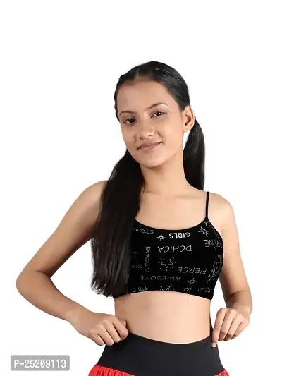 Buy D'chica Uniform Bras for Women Girls, Printed Cotton Non-Padded Full  Coverage Everyday Non-Wired Seamless Gym Workout Bra with Adjustable Thin  Strap, Training Bra for Teenager Kids (1 pc) Online In India