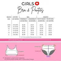 D'chica Cotton Women's Beginner Bra and Panties Combo (Set of 4) Training Sports Bra and Hipster Panty for Women | Solid  Printed Mid Waist Briefs, Non Padded Teenager Bras for Gym, Workout-thumb1