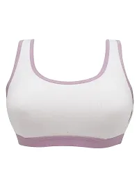 D'chica Sports Bra for Women  Girls, (Pack of 1) Cotton Non-Padded Full Coverage Beginners Wire-Free T-Shirt Gym Workout Bra with Regular Broad Strap, Activewear Training Bra for Teenagers-thumb4