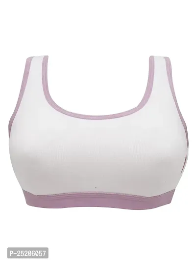 D'chica Sports Bra for Women  Girls, (Pack of 1) Cotton Non-Padded Full Coverage Beginners Wire-Free T-Shirt Gym Workout Bra with Regular Broad Strap, Activewear Training Bra for Teenagers-thumb5