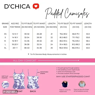 D?Chica Padded Camisole Bra for Women's  Girls | Women Sleeveless Undershirts Cami Vest with Adjustable Straps | Cotton Camisole Tank Top/Innerwear for Girls (Pack of 1)-thumb2