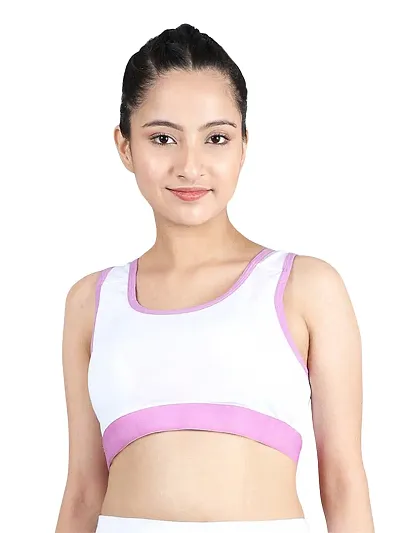 D?Chica Racerback Sports Bra for Girls (Pack of 1) Flat Padding and Nipple Coverage Wire-Free Activewear for Girl Women, High Support, Criss-Cross Back Sport Bras for Cardio, Zumba and Yoga