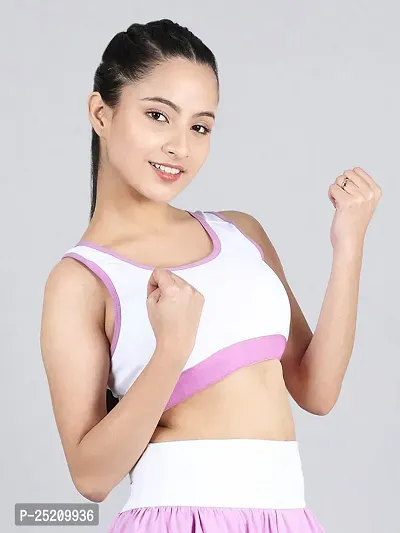 D?Chica Racerback Sports Bra for Girls (Pack of 1) Flat Padding and Nipple Coverage Wire-Free Activewear for Girl  Women, High Support, Criss-Cross Back Sport Bras for Cardio, Zumba and Yoga-thumb3