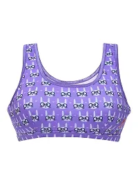 D'chica Sports Bra for Women  Girls, Cotton Non-Padded Full Coverage Beginners Non-Wired T-Shirt Gym Workout Bra with Regular Broad Strap, Activewear Training Bra for Teenager Kids (Purple)-thumb3