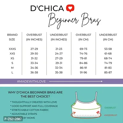 D'chica Uniform Bras for Women  Girls, Printed Cotton Non-Padded Full Coverage Everyday Non-Wired Seamless Gym Workout Bra with Adjustable Thin Strap, Training Bra for Teenager (Pack of 2)-thumb2