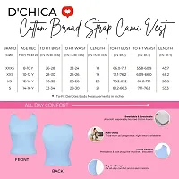 D?Chica Broad Strap Camisole Bra for Women's | Non- Padded Sleeveless Round Neck Full Coverage Undershirts Cami Vest with Regular Straps | Cotton Camisole Innerwear for Girls-thumb1