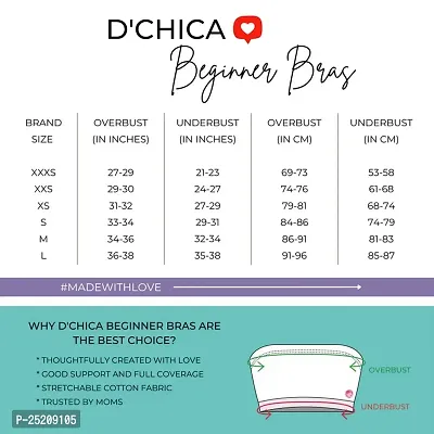 D'chica (Pack of 1) Slip-on Strapless Bra for Teenagers, Girls Sports Bra Cotton Non-Wired Beginners Non-Padded Crop Top Bra Full Coverage Seamless Gym Stylish Workout Training Bra for Kids-thumb2