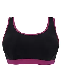 D'chica Sports Bra for Women  Girls, (Pack of 1) Cotton Non-Padded Full Coverage Beginners Wire-Free T-Shirt Gym Workout Bra with Regular Broad Strap, Activewear Training Bra for Teenagers-thumb4