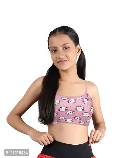 Dchica Regular Broad Strap Bra for Girls Non-Wired Gym Workout
