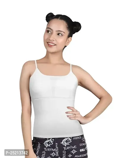 D?Chica Padded Camisole Bra for Women's  Girls | Women Sleeveless Undershirts Cami Vest with Adjustable Straps | Cotton Camisole Tank Top/Innerwear for Girls (Pack of 1)-thumb0