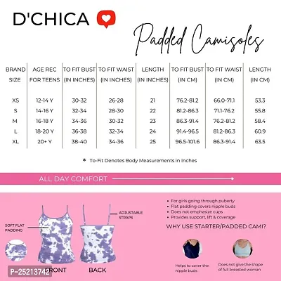 D?Chica Padded Camisole Bra for Women's  Girls | Women Sleeveless Undershirts Cami Vest with Adjustable Straps | Cotton Camisole Tank Top/Innerwear for Girls (Pack of 1)-thumb2