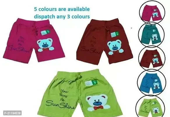 Stylish Cotton Blend Printed Shorts For Boys- Pack Of 3