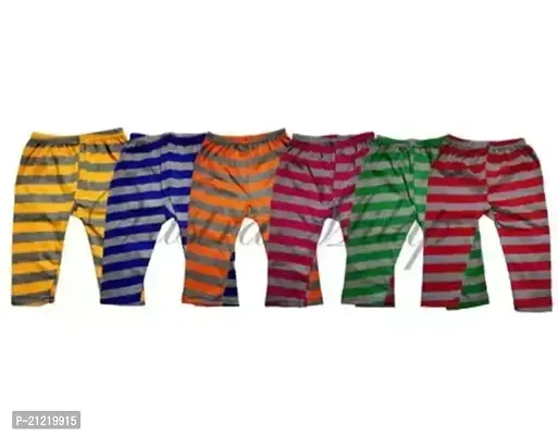 Stylish Cotton Striped Pyjama Bottom For Kids- Pack Of 6
